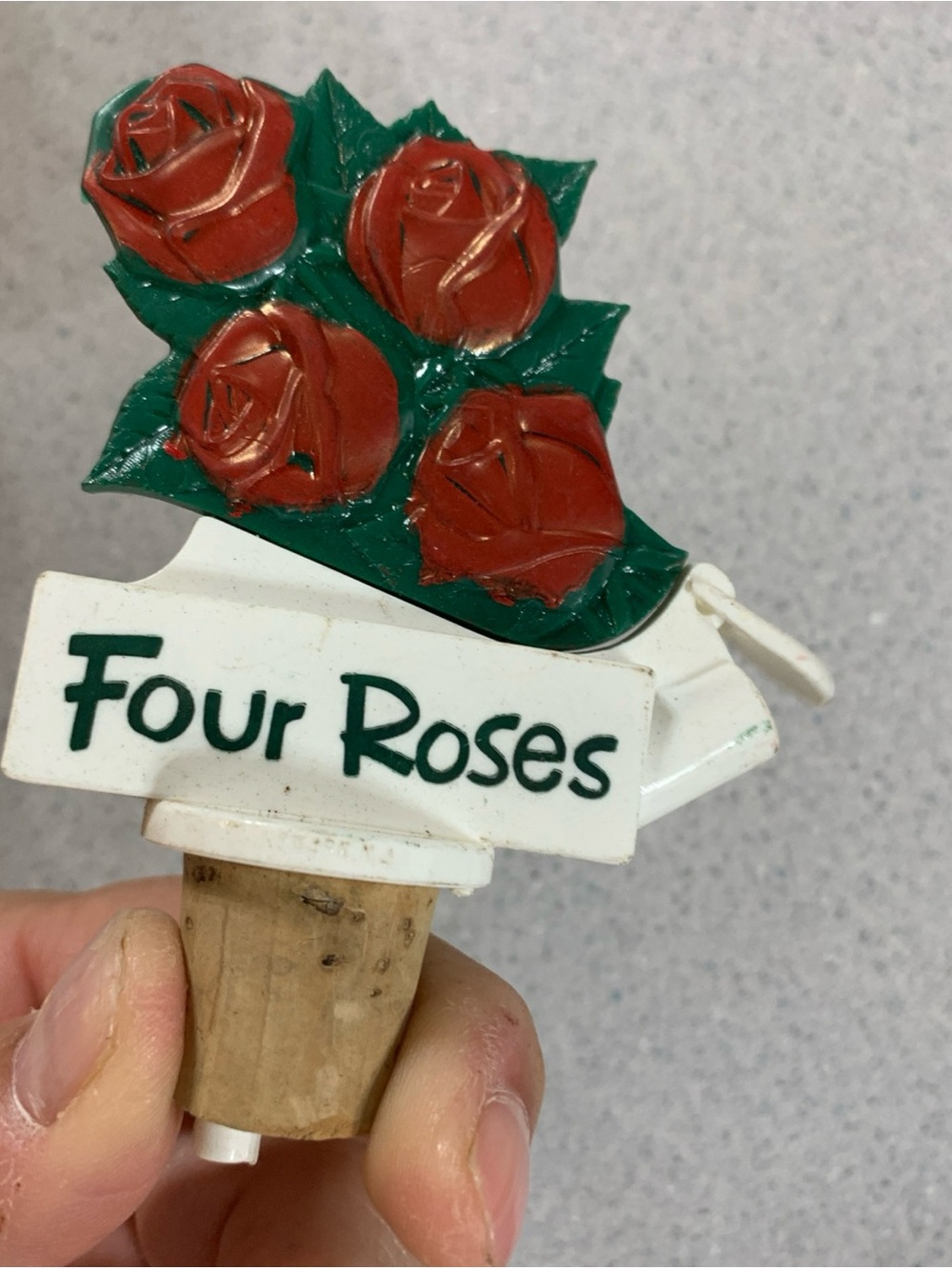 Four Roses Bottle Stopper with Red Roses - Picture 6 of 6